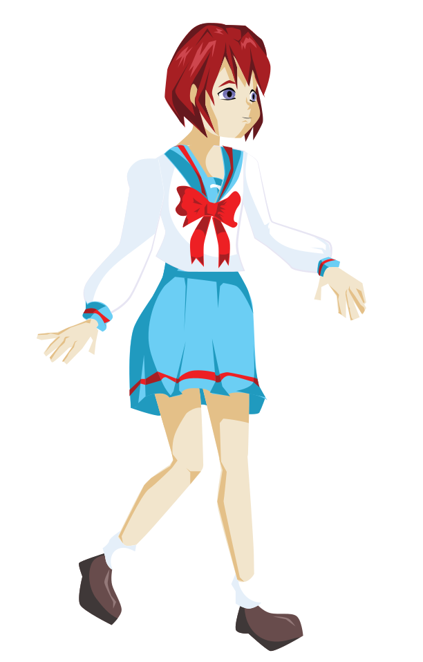 Anime Girl With Red Hair And Blue Dress Clip Art Image Clipsafari