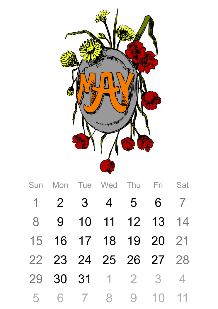 May Calendar For 2016 Clip Art Image ClipSafari