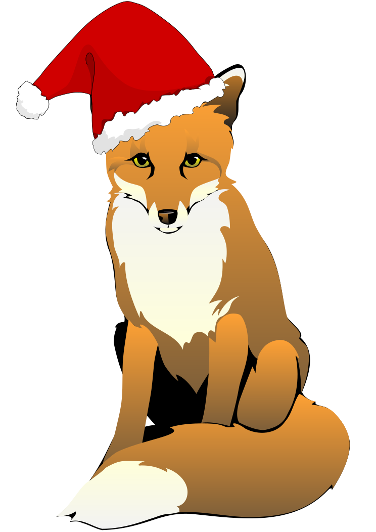 A Christmas Fox Clip Art Image - ClipSafari