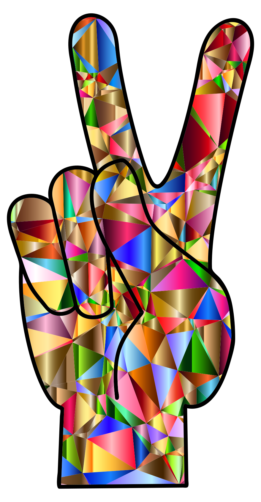 Colorful Hand Peace Sign Clip Art Image - ClipSafari