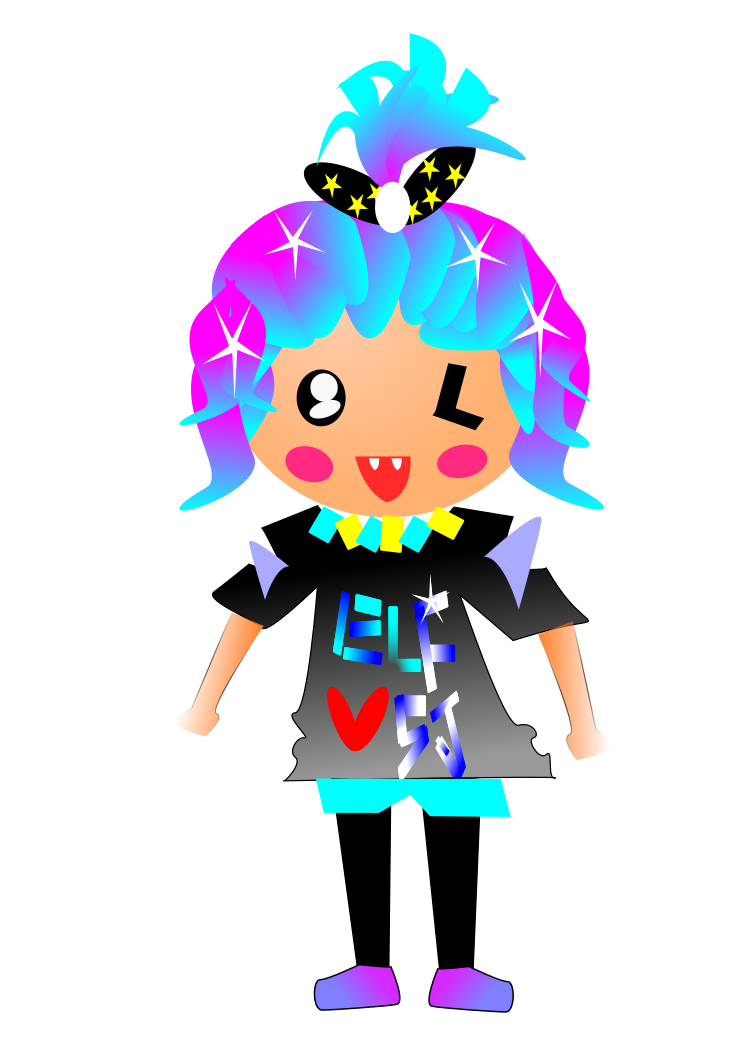 Girl With Blue And Purple Hair Clip Art Image ClipSafari