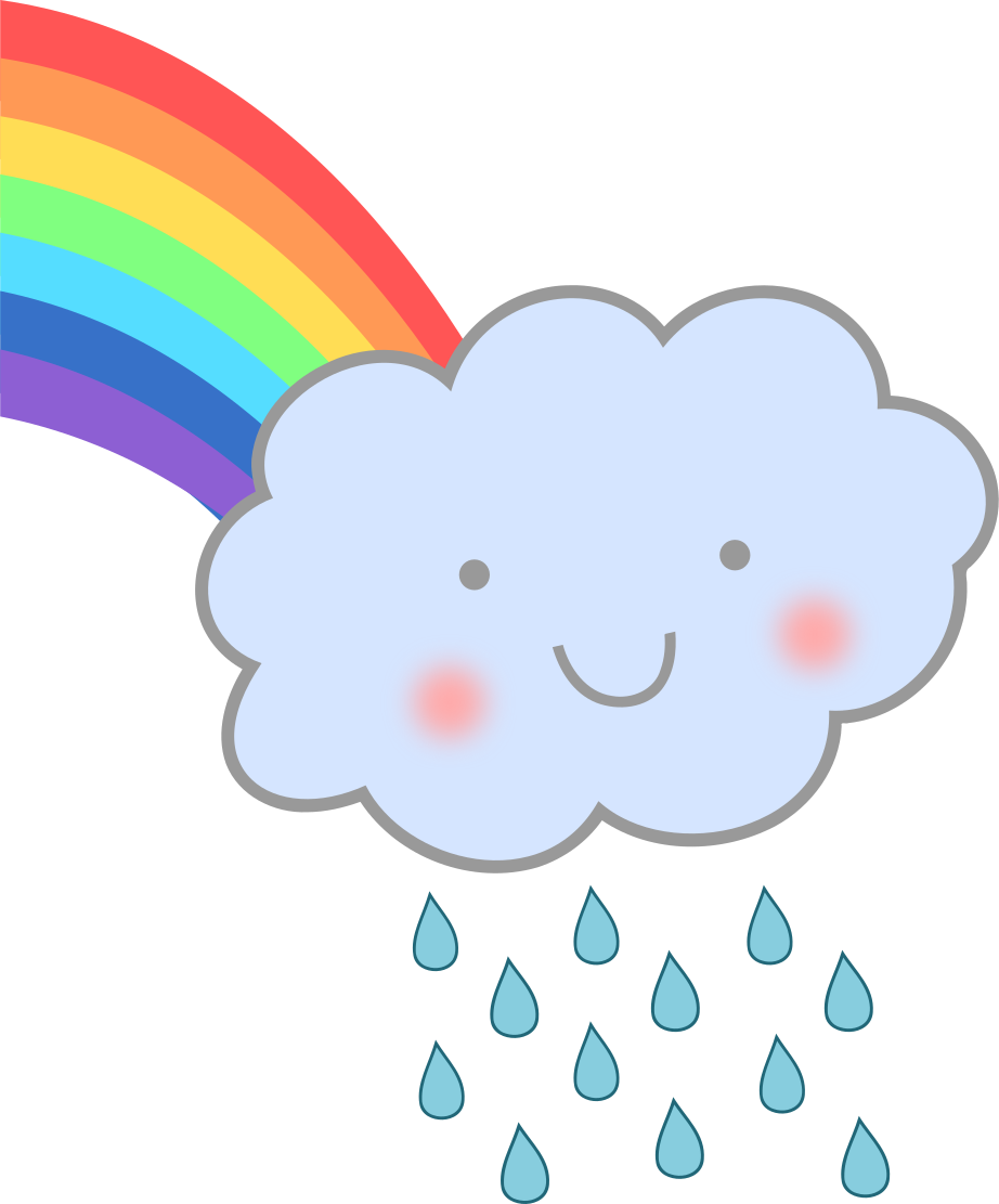 Rainbow with Rain Cloud Clip Art Image - ClipSafari