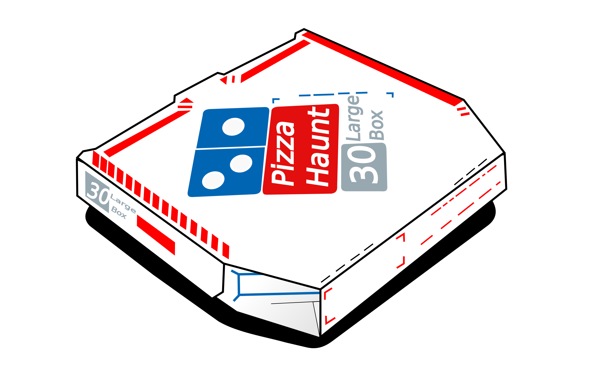 Коробка для пиццы в чертеже